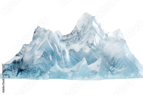 Ice mountain landscape isolated on a transparent background.