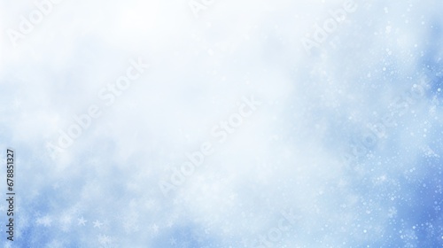 A serene blue backdrop with delicate snowflakes, symbolizing a tranquil winter's day © artem