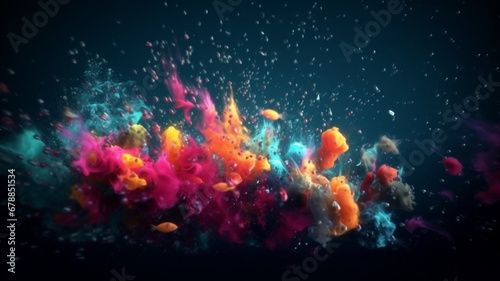 Fireworks underwater bubble explosion hyper-cro Ai generated Pretty art