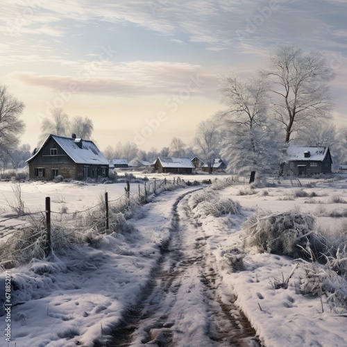 Winter rural landscape scene © BrandwayArt