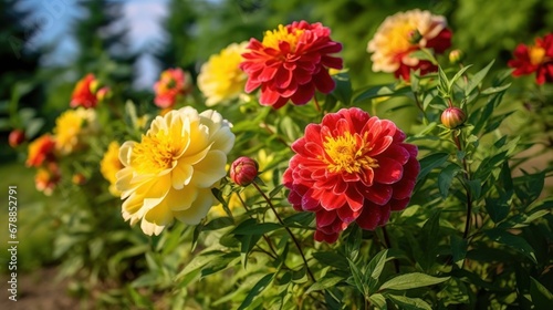 Bouquet of peonies. Beautiful Peonies. Springtime Concept. Mothers Day Concept with a Copy Space. Valentine s Day.