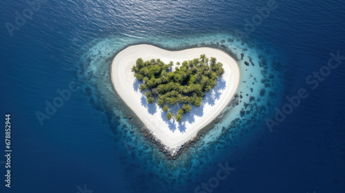 island in the shape of heart © PaulShlykov
