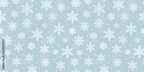 Light blue snowflake vector pattern backgorund, elegant winter wallpaper design photo