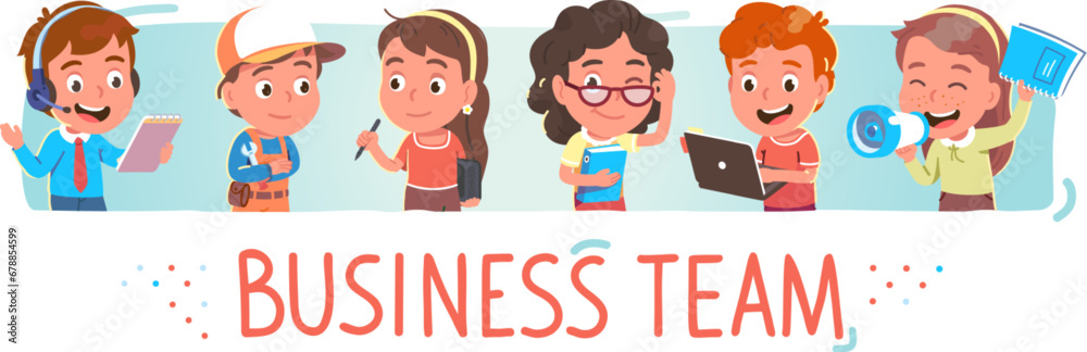 Business project team people. Customer service call center operator, repairman engineer, designer and illustrator, accountant, programmer, media marketing coach manager. Vector employee characters set Business project team people. Customer service call center operator, repairman engineer, designer and illustrator, accountant, programmer, media marketing coach manager. Vector employee characters set