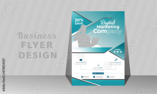 Simple and Clean Business or corporate flyer design template, A4 and Printable.