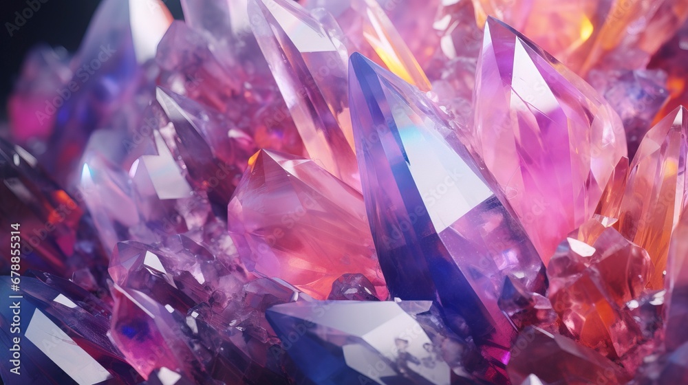 Purple crystals shimmer. AI Generation Purple crystals shimmer. AI Generation