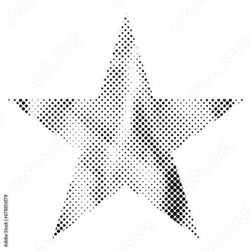 Vector Grunge Halftone Textured Star Collage Paper Cut Out Icon Transparent Background