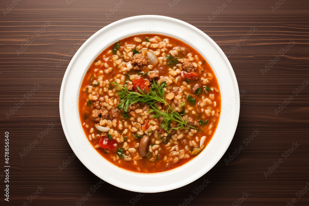 A warm embrace to the Italian culinary tradition with the rustic farro soup