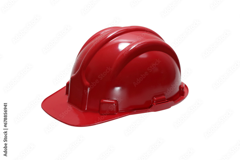 red hardhat in various poses on cropped background red hardhat in various poses on cropped background