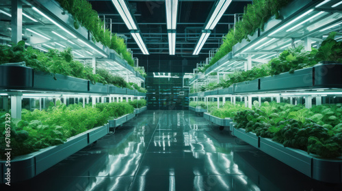Vertical hydroponic garden farming domestic produce © PaulShlykov