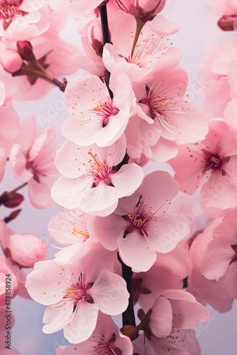 Pink flower branch with pink blossoms