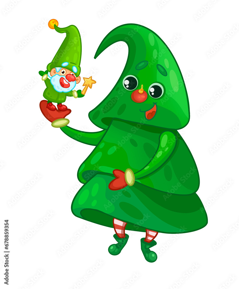 Christmas elf Santa gifts Christmas tree New Year green elf holiday heart Christmas elf Santa gifts Christmas tree New Year green elf holiday heart