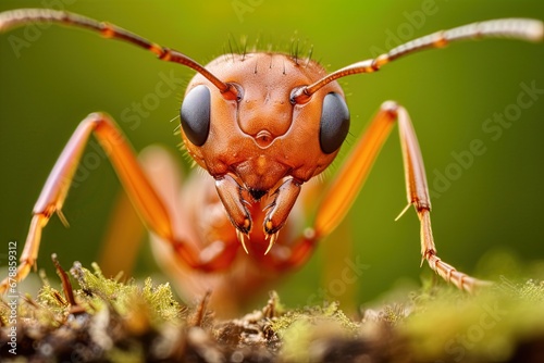 Ant in nature. Closeup macro shot in high detail. Ai Generative © ArtmediaworX