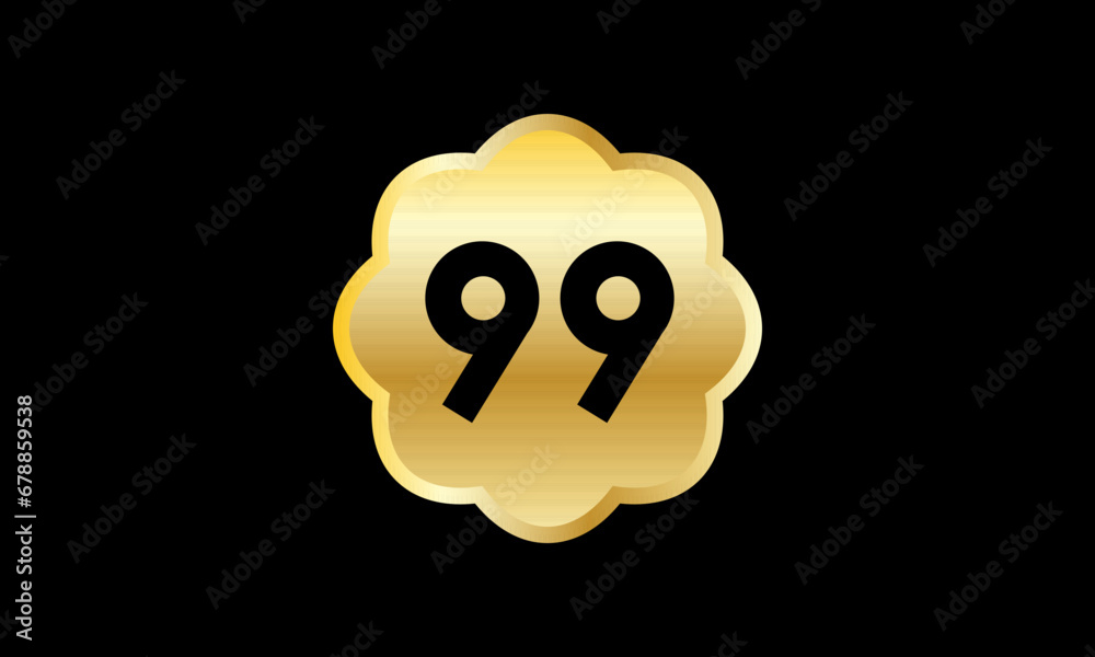 Star Gold Number Elegant Business Logo