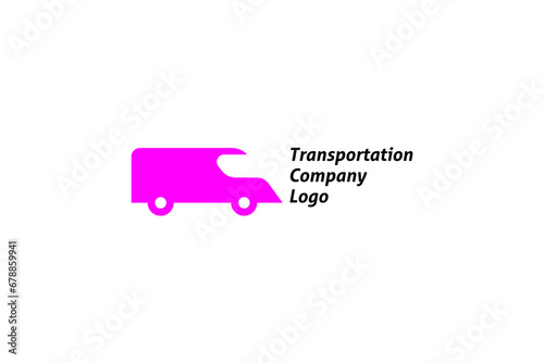 Template logo design solution for transportation company with simple minibus image