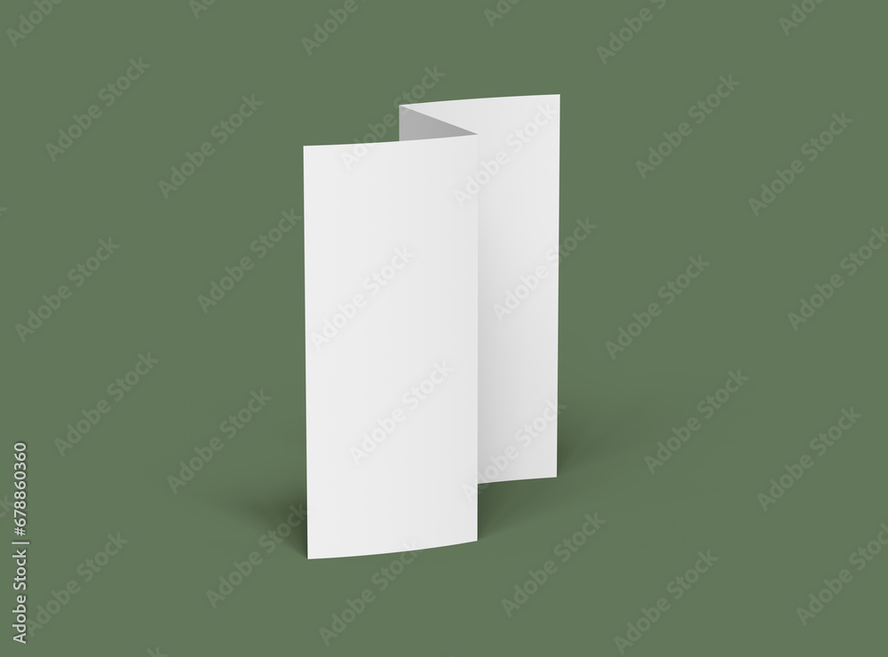 3d render of blank Z-fold letter brochure to present your design 3d render of blank Z-fold letter brochure to present your design
