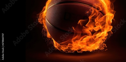 Fiery Basketball Ignites the Court with Intensity and Passion Generative AI