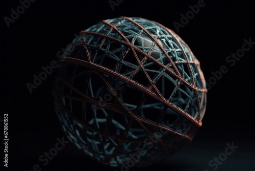 Basketball Wire Illustration Background Generative AI