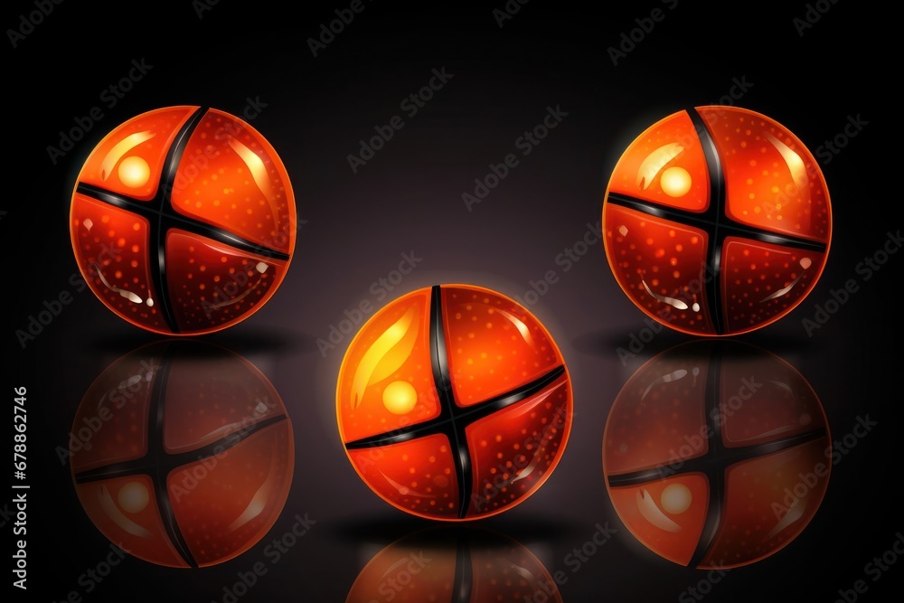 Stylized Set of Basketballs Generative AI