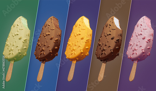5 types of ice cream (ID: 678863556)