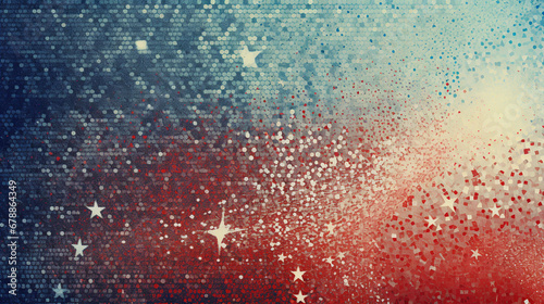 Red and Blue Cosmic Dust July the 4th Abstraction