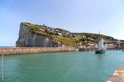 North sea and french coastline at Fecamp town