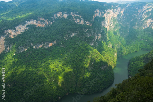 Canyon de Sumidero National park in chiapas Mexico near Chiapa de Corzo and Tuxtla Gutierrez aerial 