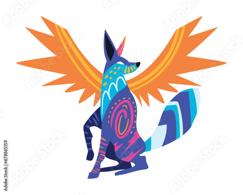 alebrije dog with wings