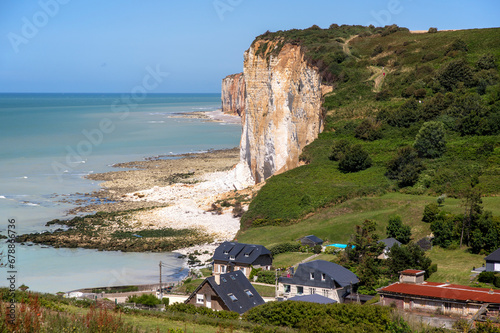 The White Cliffs Les Grandes Dalles In Fecamp Normandy France photo