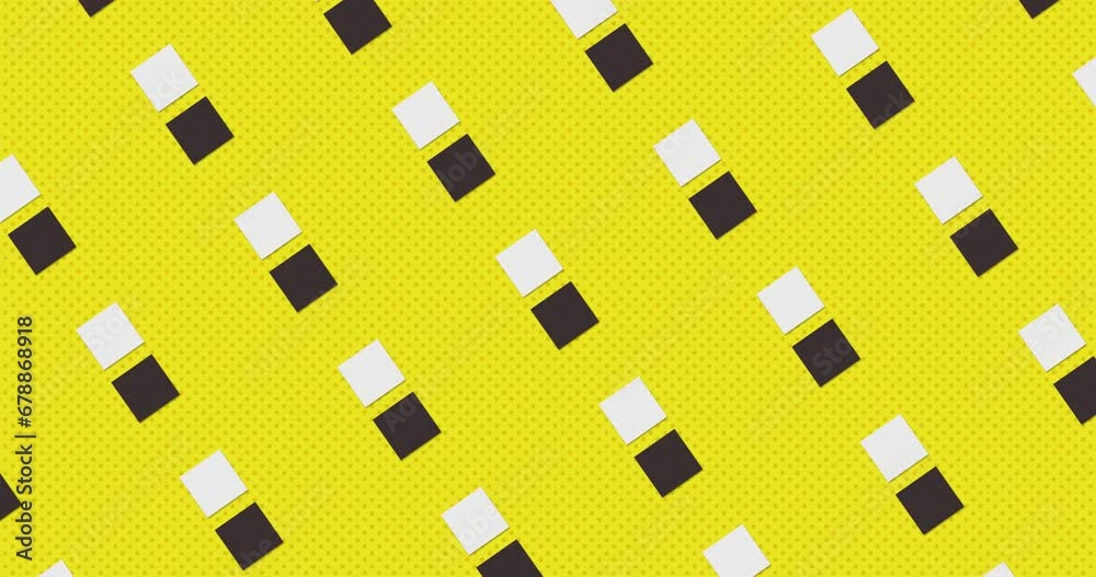 two squares moving back and forth in loop animation over duotone sky yellow color background. Abstract flat animated pattern motion graphics background. repeated motion seamless loop. two squares moving back and forth in loop animation over duotone sky yellow color background. Abstract flat animated pattern motion graphics background. repeated motion seamless loop.