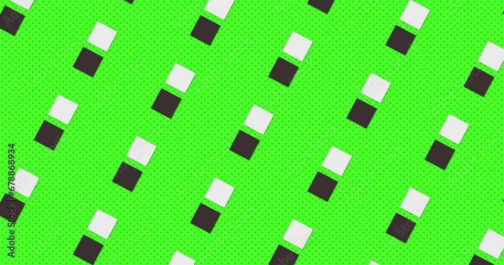 two squares moving back and forth in loop animation over duotone green color background. Abstract flat animated pattern motion graphics background. repeated motion seamless loop. two squares moving back and forth in loop animation over duotone green color background. Abstract flat animated pattern motion graphics background. repeated motion seamless loop.