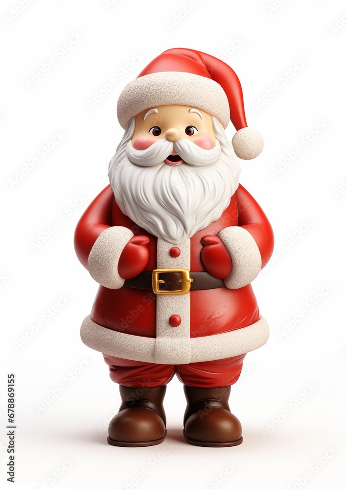 a sweet little Santa Clause figure doll isolated on white background a sweet little Santa Clause figure doll isolated on white background