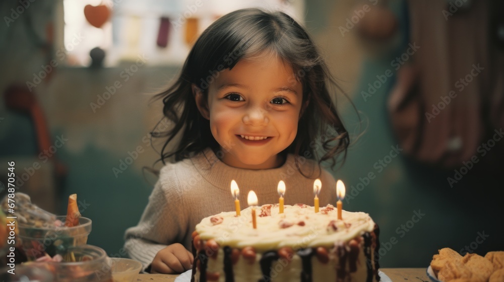 A beautiful birthday cake. Concept of joy and greeting