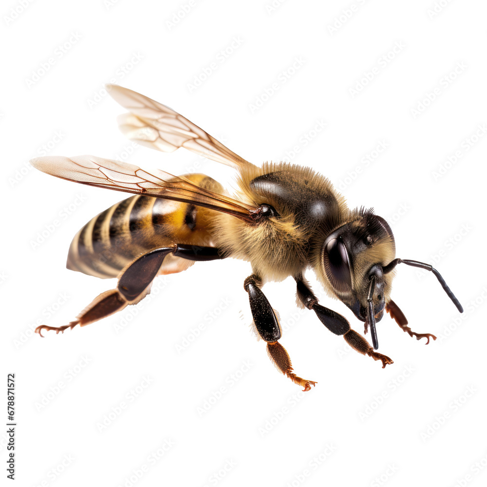 A honey bee, insect deaths, isolated or white background A honey bee, insect deaths, isolated or white background