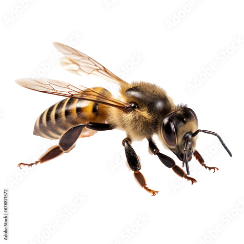 A honey bee, insect deaths, isolated or white background © Teppi