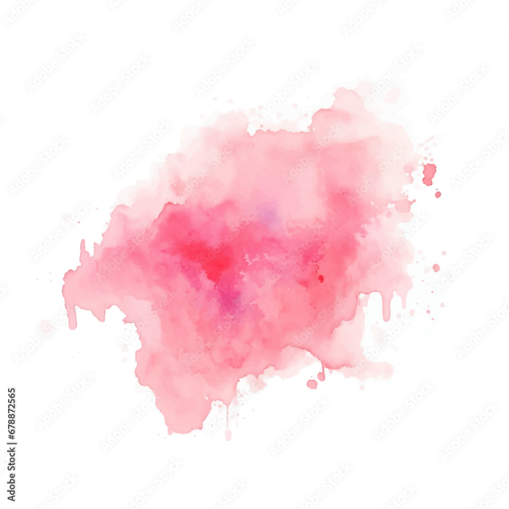 Watercolor paint splashes, Abstract pink watercolor on white background, pink watercolor splashes