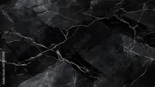 Graphite black marble with subtle silver lines texture, seamless texture, infinite pattern © Matthias