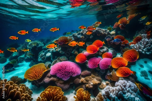coral reef and coral generated by AI technology 