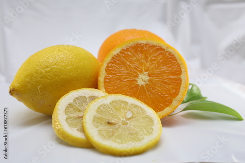 Foto lemon and orange