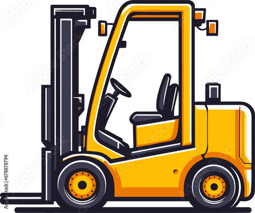 Yellow Forklift  Illustration