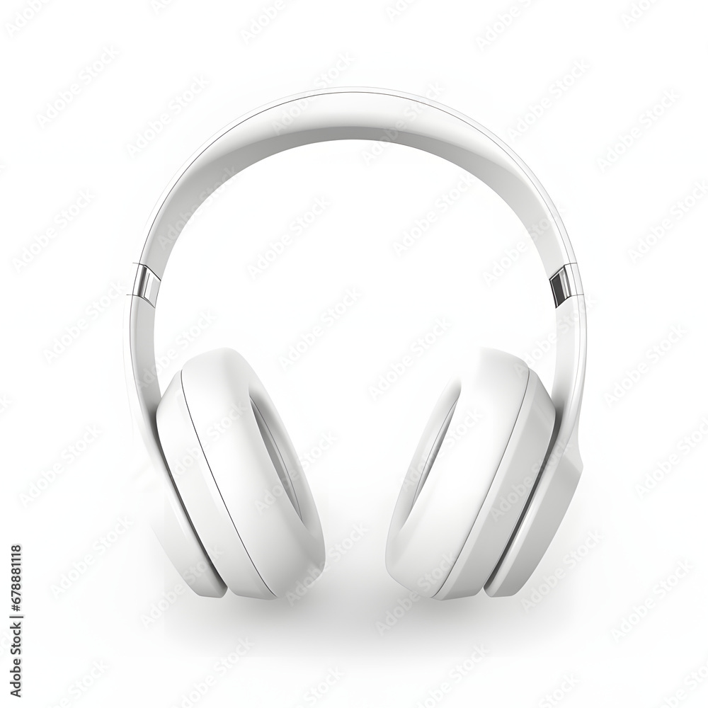 white headset isolated on a white background white headset isolated on a white background