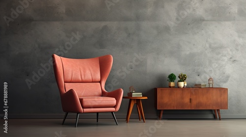 Terra Cotta Sofa and Wing Chair