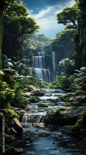 tranquil waterfall wallpaper with cascading uhd wallpaper