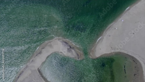 Aerial of Seals on Monomoy Island at Chatham, Cape Cod photo