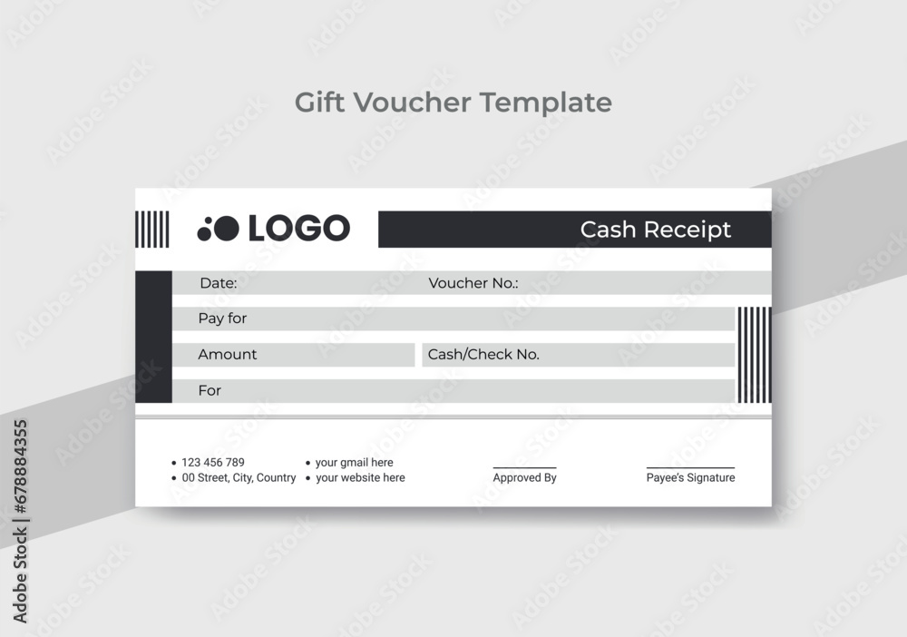 Vector illustration, cash voucher template with clean and modern pattern. Vector illustration, cash voucher template with clean and modern pattern.