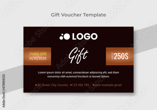 Vector illustration, Gift voucher template with clean and modern pattern.