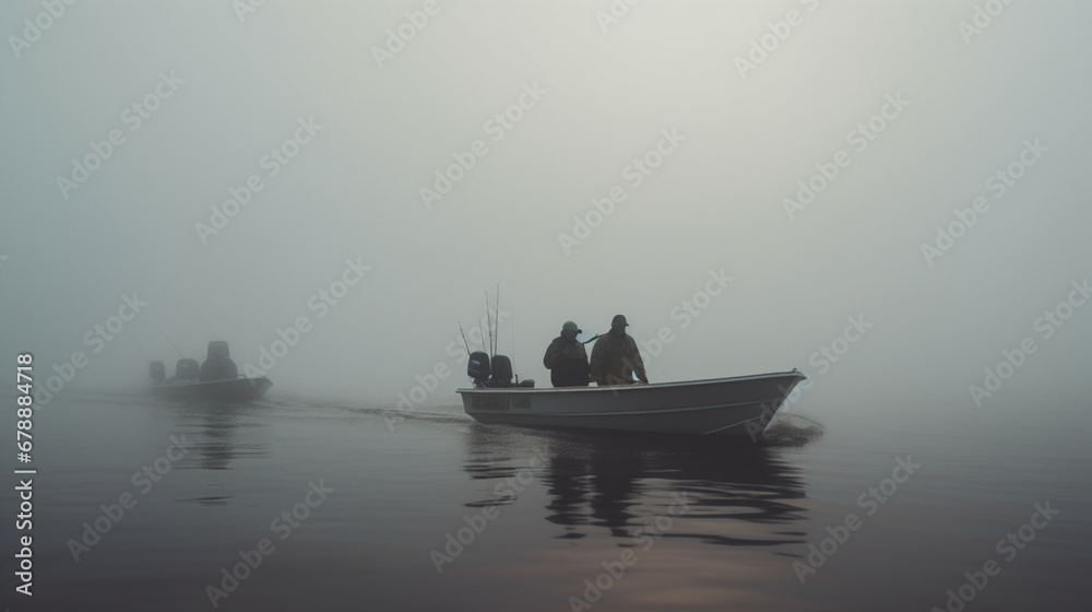 fishing boat in the fog
