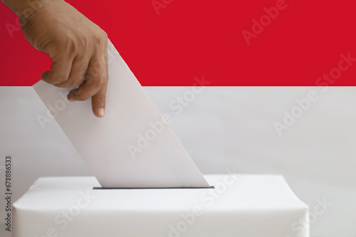 Red and white background, election box, Indonesian election.
