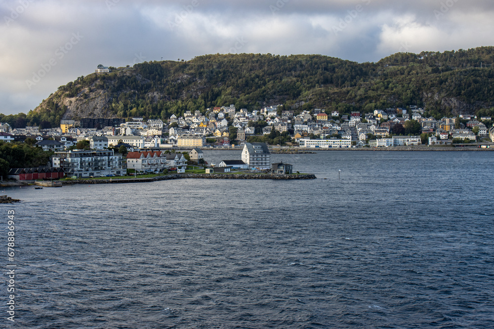 The city of Alesund from a cruise ship, Norway