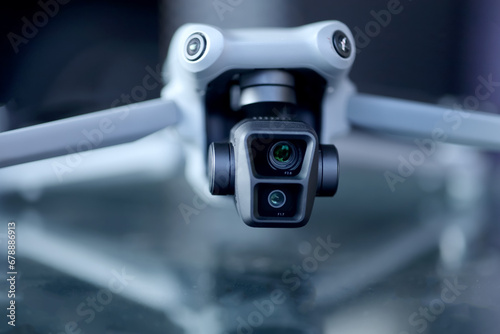 drone camera. drone with dual camera, zoom and wide camera.